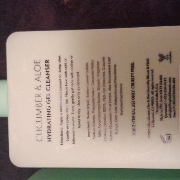 beauty bliss Hydrating gel cleanser 16.5 oz cucumber aloe - Picture 2 of 2